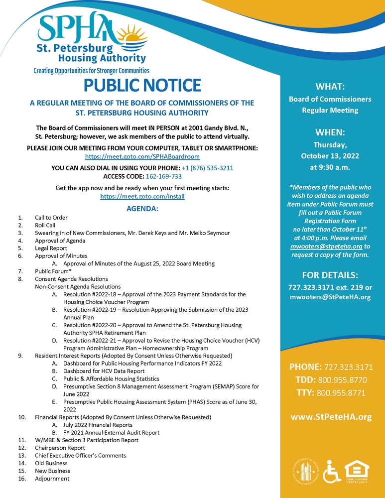 SPHA Public Notice