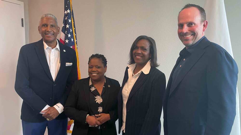 Michael Lundy, President/CEO of the St. Petersburg Housing Authority; Jennifer Collins, HUD Regional Administrator for Region IV; Alesia Scott-Ford, HUD Field Office Director; and Brian Evjen, President of Newstar Development, LLC.