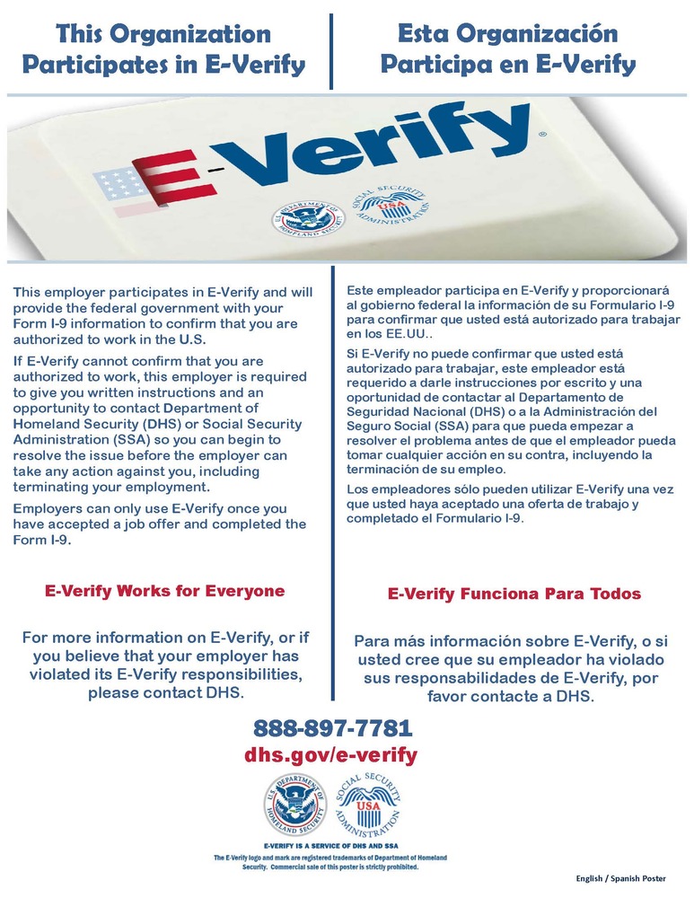 Federal E-Verify Notice