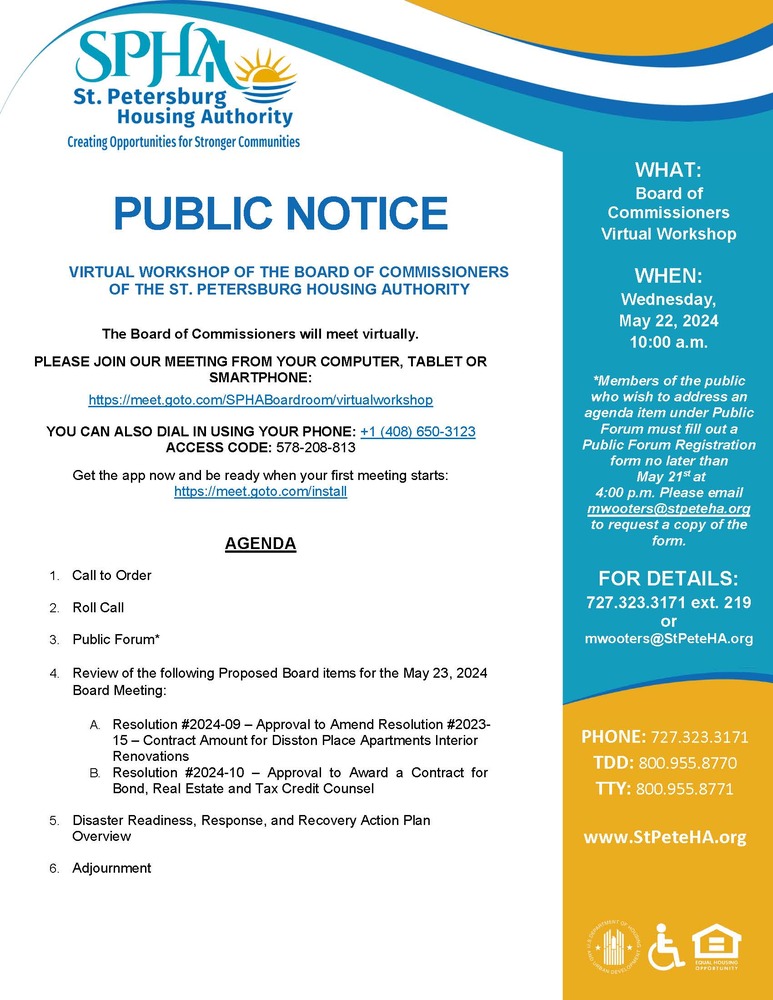 Board Workshop Public Notice