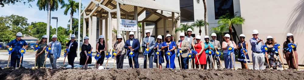 People holding shovels at the Groundbreaking of The Edward White Campus