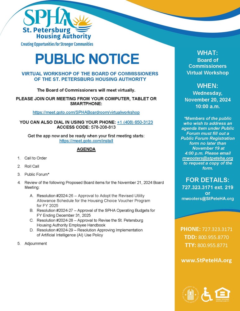 Board Workshop Public Notice