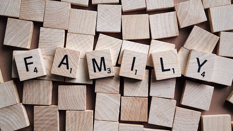 The word Family in Scrabble letters.