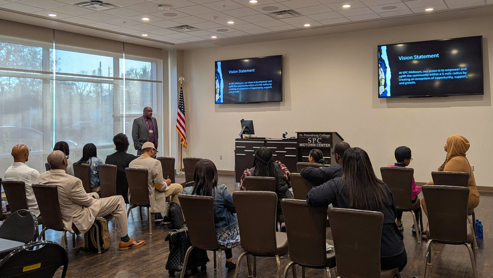 St. Petersburg College hosting a parent meeting at the St. Petersburg College Midtown Center.