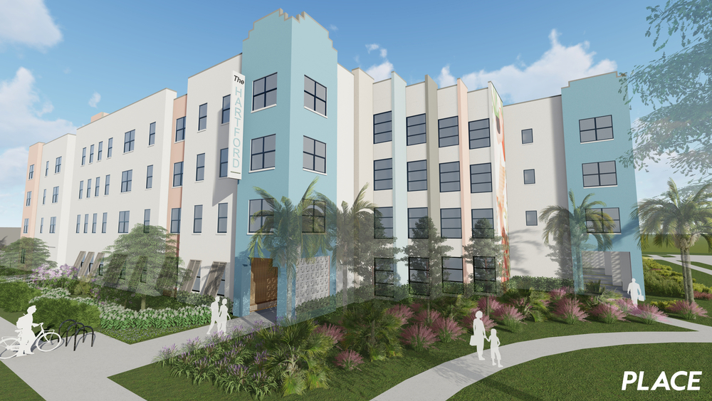 Concept Rendering of The Hartford Apartments building/