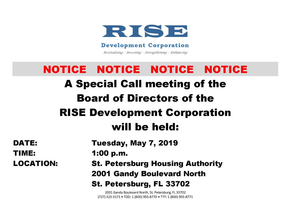 Public Notice - RISE Regular meeting  5.7.2019