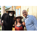 Three people at the Jordan Park Community Garden on August 8, 2024.